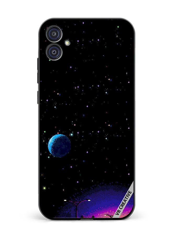 VR CREATIVE Protective Case Cover For Samsung Galaxy M04/F04 8-Bit Pixel Galaxy Design Multicolour - Image 1