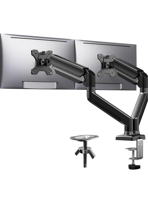 Dual Monitor Mount up to 32 inches Screen, Max 22 lbs Each Arm, Adjustable Dual Monitor Stand, Sturdy Steel Dual Monitor Arm with 180° Swivel, Tilt, 360° Rotation for Home Office, VESA 75/100mm