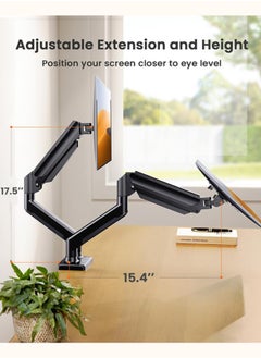 Chixing Dual Monitor Mount up to 32 inches Screen, Max 22 lbs Each Arm, Adjustable Dual Monitor Stand, Sturdy Steel Dual Monitor Arm with 180° Swivel, Tilt, 360° Rotation for Home Office, VESA 75/100mm  - Image 5