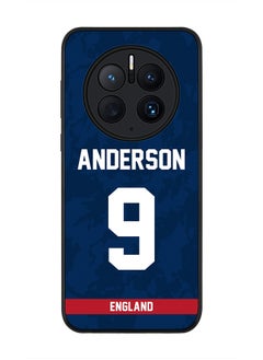 Rugged Black Edge Case for Huawei Mate 50 Pro, Slim fit Soft Case Flexible Rubber Edges Thin Cover - Player Name - James Anderson, Jersey Number- 9