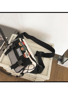 2023 Trendy Chest Bag Unisex Casual Japanese Style Black with white