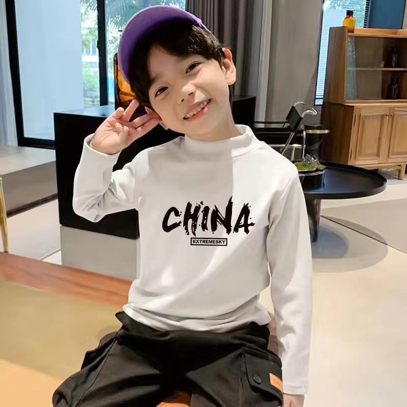 Y2328#100% Cotton Children'S Long Sleeve Base Shirt Printed Western Style Casual T-Shirt Baby Girl Top Trendy T - Image 2