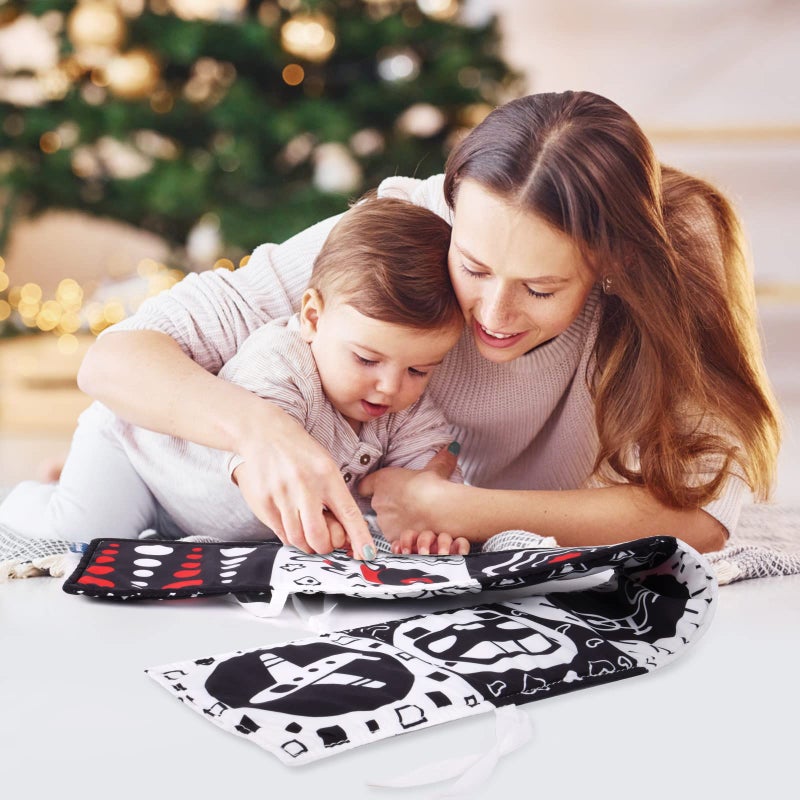Vicloon Black and White Baby Toys, High Contrast Baby Book for Newborn 0-3 3-6 Months, Infant Tummy Time Toys, Early Education Sensory Toys, Visual Stimulation Folding Cloth Book for Boys Girls - Image 4