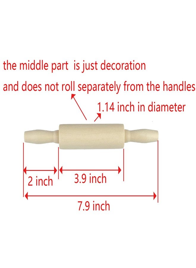Miokun 6 Pack Wood Small Rolling Pin for Kids, 7.9 Inch Kids Rolling Pin for Home Kitchen - Image 2