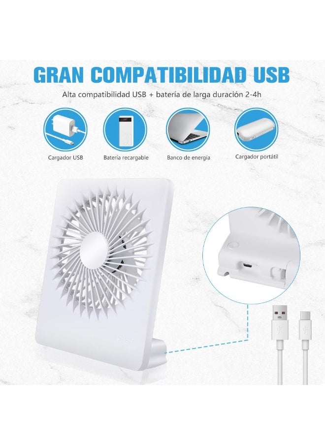 زوارت - مروحة مكتب تعمل بالبطارية قابلة لاعادة الشحن فائقة الهدوء 3 سرعات USB للمكتب متعدد الالوان-2460 - Image 1