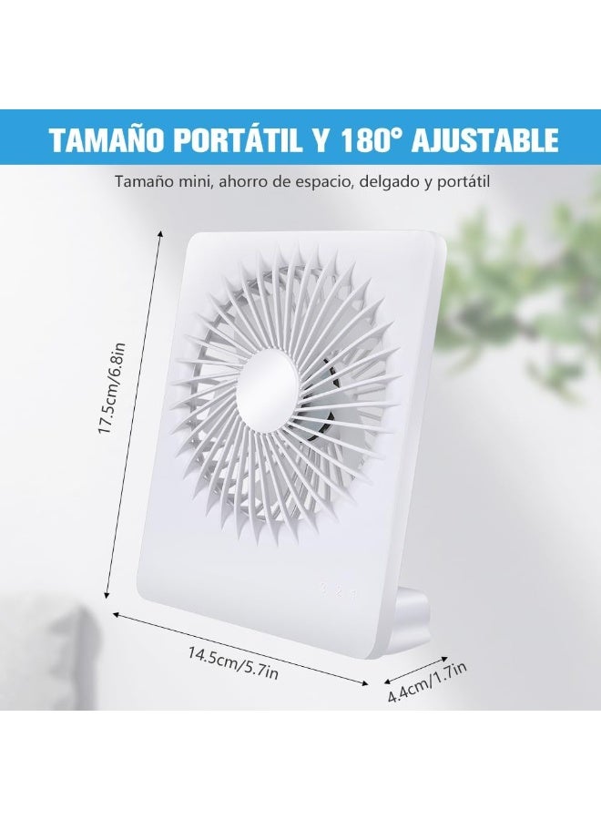 مروحة صغيرة محمولة لسطح المكتب، مروحة صغيرة مربعة الشكل صامتة وقابلة لاعادة الشحن بمنفذ USB، مروحة شخصية صغيرة محمولة للاستخدام الخارجي-متعدده الالوان- 2460 - Image 3