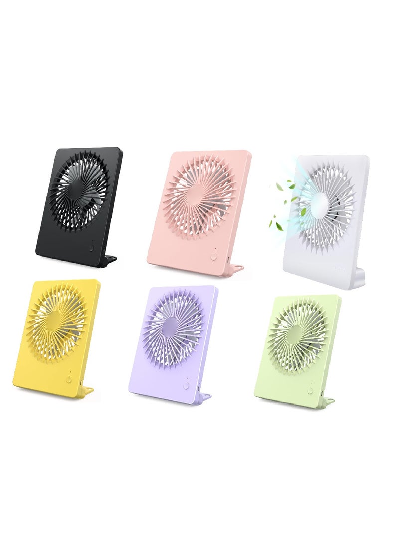 مروحة صغيرة محمولة لسطح المكتب، مروحة صغيرة مربعة الشكل صامتة وقابلة لاعادة الشحن بمنفذ USB، مروحة شخصية صغيرة محمولة للاستخدام الخارجي-متعدده الالوان- 2460 - Image 2