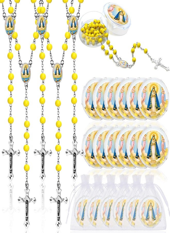 Tondiamo 12 Pcs Catholic Beads Rosary Necklace with Virgin Mary Divino Nino Jesus Rosaries Necklace Baptism Rosary Beads Catholic Prayer Gifts for Women Men Guest Religious Event Party Favor - Image 1