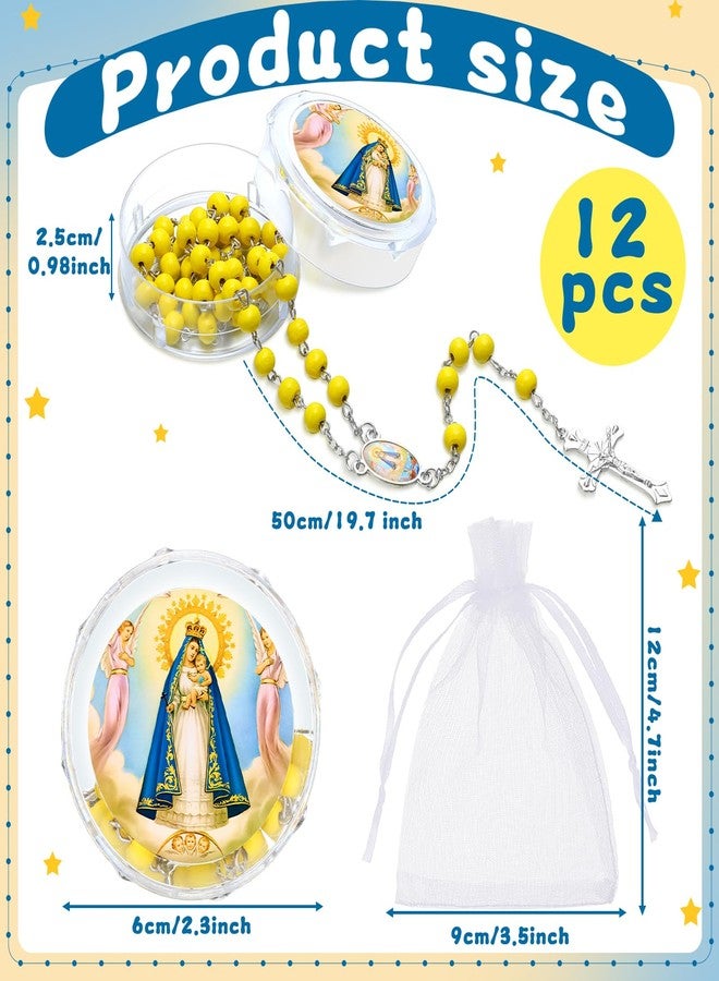 Tondiamo 12 Pcs Catholic Beads Rosary Necklace with Virgin Mary Divino Nino Jesus Rosaries Necklace Baptism Rosary Beads Catholic Prayer Gifts for Women Men Guest Religious Event Party Favor - Image 2