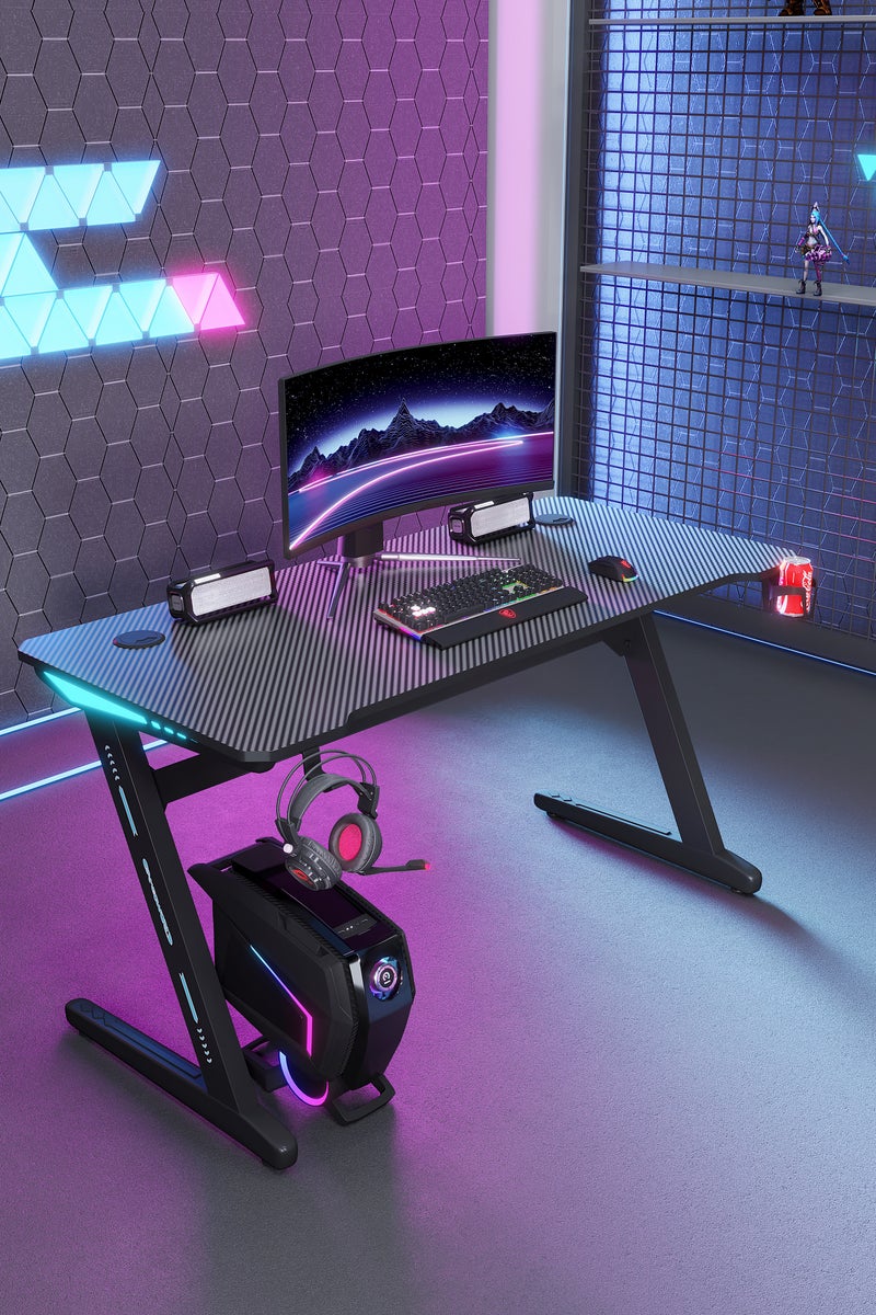 Luttec Gaming Table,Small Gaming Desk,Ergonomic PC Computer Desk,Computer Table with Carbon Fibre Surface, Kids Desk,Writing Study Desk or Home Office Desks,Ideal for Students and Gamers - Image 3