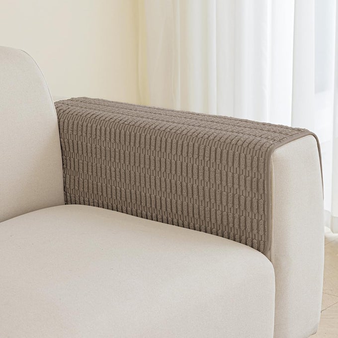 COUCH ARM COVERS CHAIR ARM COVERS NON SLIP SOFA ARM COVERS ARMREST COVERS FOR SOFA FURNITURE COVERS COUCH PROTECTOR SET OF 2PCS 26X26INCH BROWN
