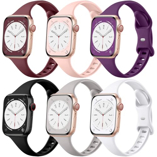 Lerobo 6 Pack Sport Loop Band for Apple Watch 38mm-45mm, Unisex, Waterproof, Lightweight, Durable Silicone - Image 1