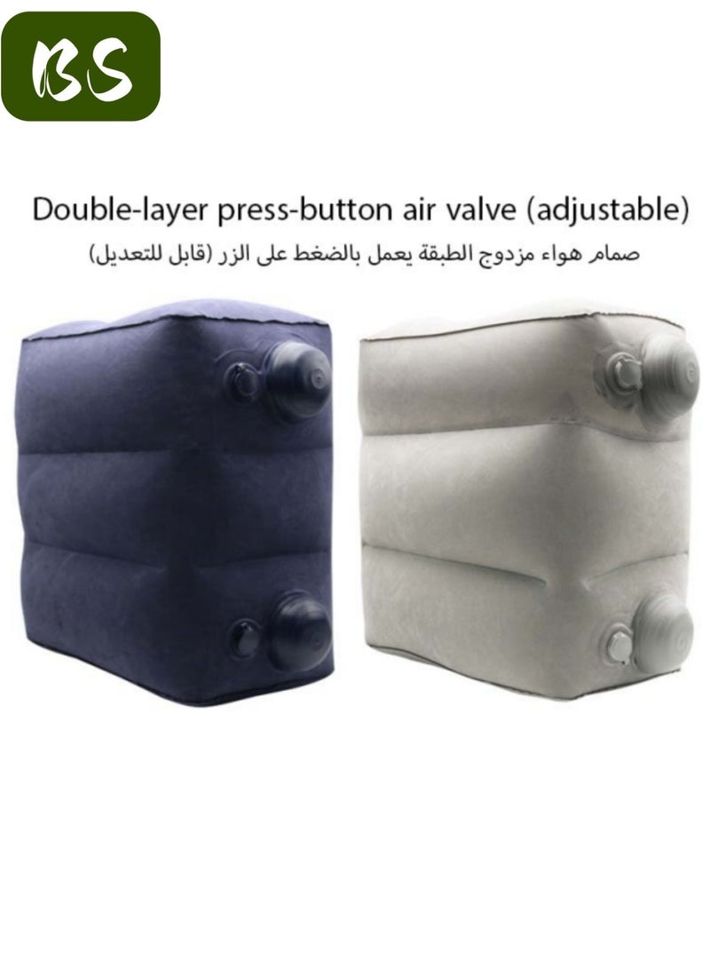 BS Portable inflatable airplane footrest | Adjustable airplane travel pillow | Quick-inflating leg rest | Inflatable footrest for children's car seats | Footrest to relieve foot swelling | With integrated inflation button - Image 4