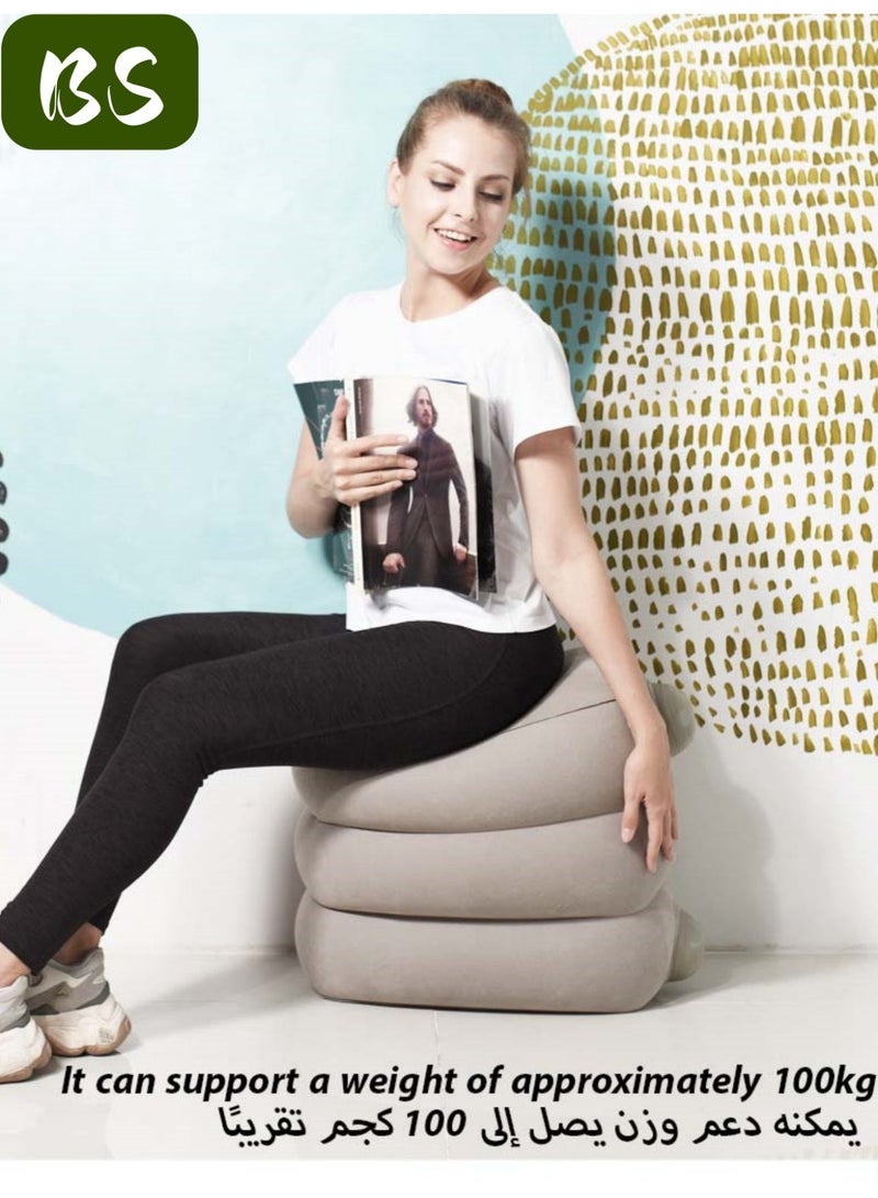 BS Portable inflatable airplane footrest | Adjustable airplane travel pillow | Quick-inflating leg rest | Inflatable footrest for children's car seats | Footrest to relieve foot swelling | With integrated inflation button - Image 3