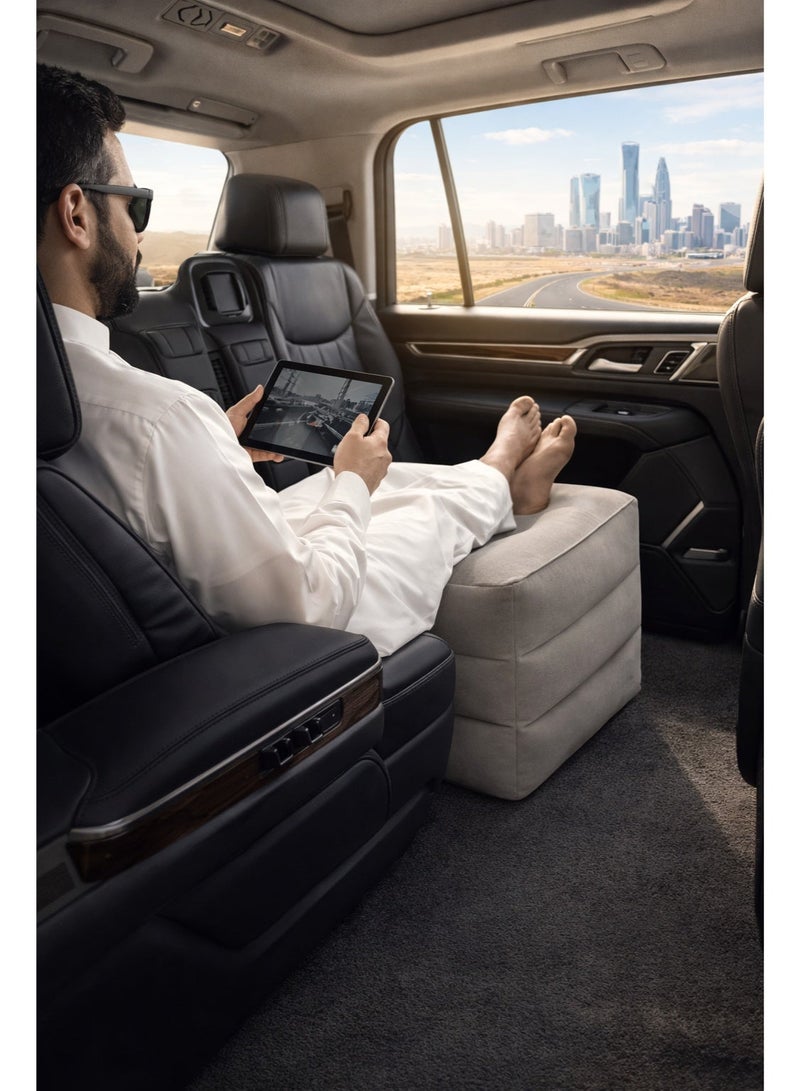 BS Portable inflatable airplane footrest | Adjustable airplane travel pillow | Quick-inflating leg rest | Inflatable footrest for children's car seats | Footrest to relieve foot swelling | With integrated inflation button - Image 2