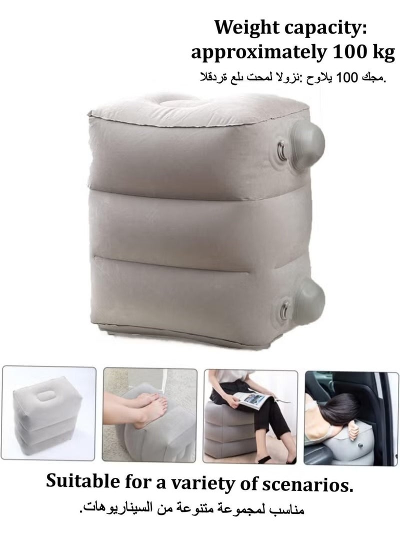 BS Portable inflatable airplane footrest | Adjustable airplane travel pillow | Quick-inflating leg rest | Inflatable footrest for children's car seats | Footrest to relieve foot swelling | With integrated inflation button - Image 5