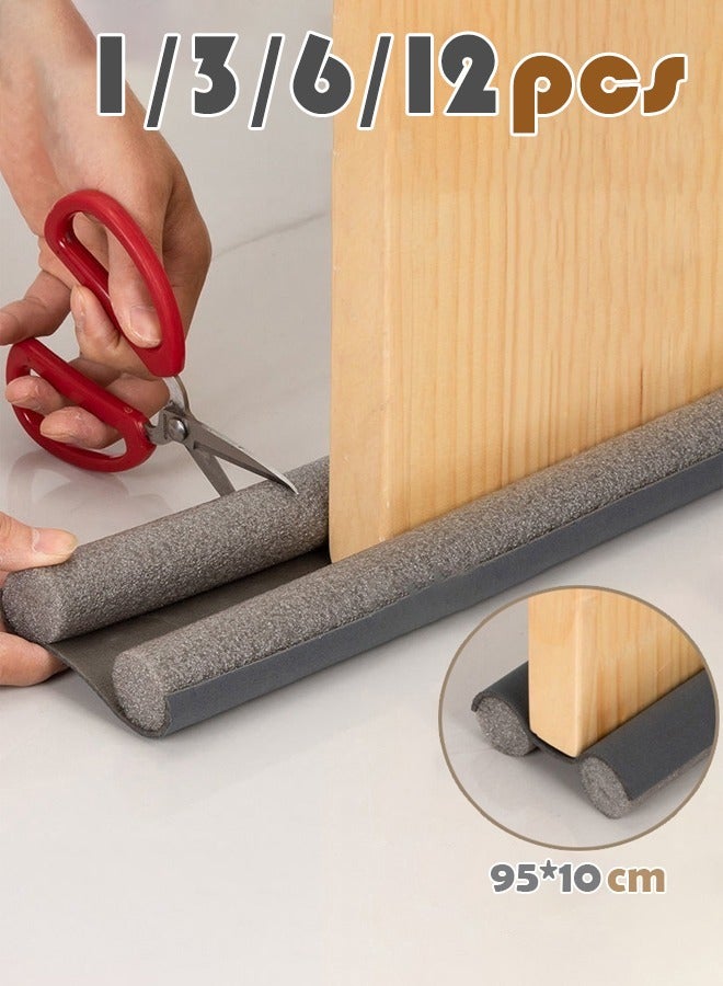 1/3/6/12 PCS Grey 95cm Door Draft Stopper Draft Stopper for Bottom of Door Adjustable Size Dust-Proof Draft-Proof Water-Proof Winter-Proof Block Light Block Noise  - Image 1