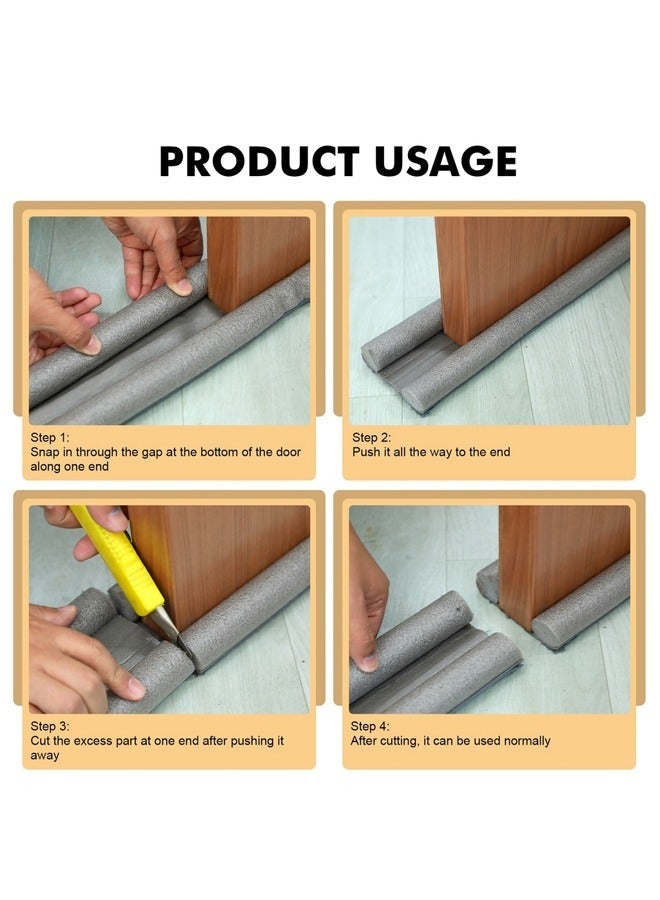 1/3/6/12 PCS Grey 95cm Door Draft Stopper Draft Stopper for Bottom of Door Adjustable Size Dust-Proof Draft-Proof Water-Proof Winter-Proof Block Light Block Noise  - Image 2