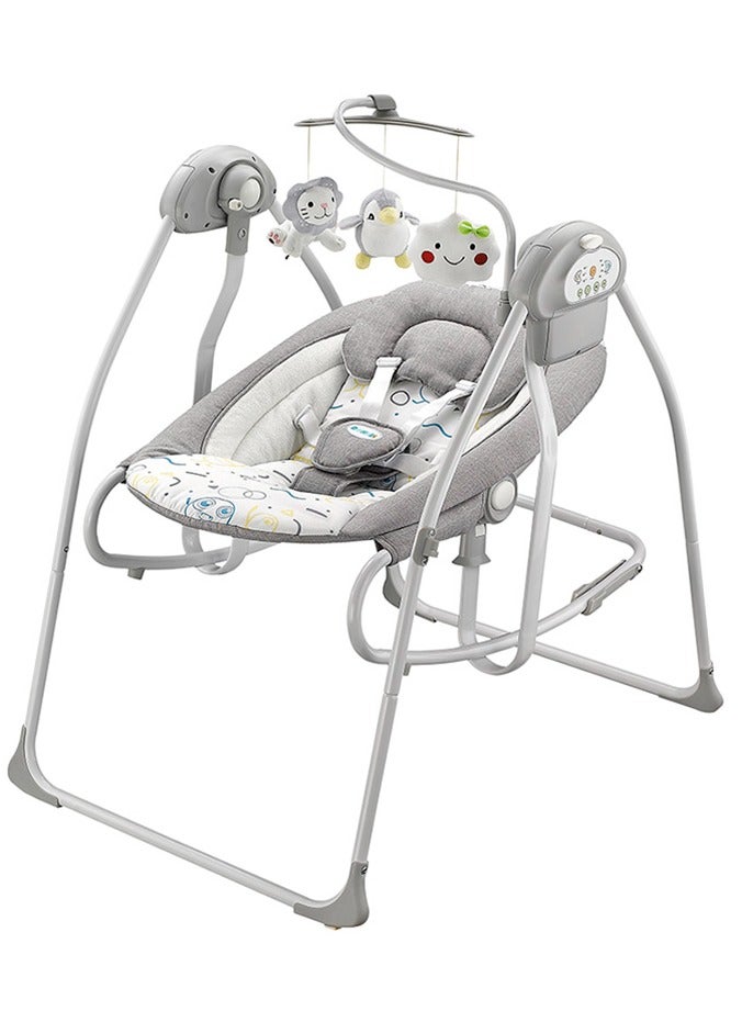 Bumble & Bird 3-in-1 Baby Swing, Infant Seat & Rocker – Grey | Adjustable Recline, Soothing Music & Vibration, Portable & Foldable Baby Bouncer Chair - Image 1