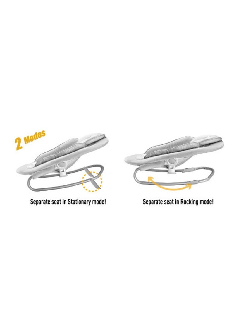 Bumble & Bird 3-in-1 Baby Swing, Infant Seat & Rocker – Grey | Adjustable Recline, Soothing Music & Vibration, Portable & Foldable Baby Bouncer Chair - Image 3