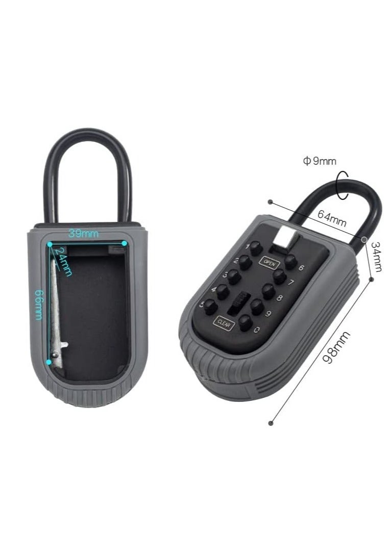 KASTWAVE Key Safe, Portable Weatherproof Lock Box for Keys Outdoor with Removable Shackle, Hangable Combination Key Lock Box for Home Office Garage School Airbnb to Share - Image 5