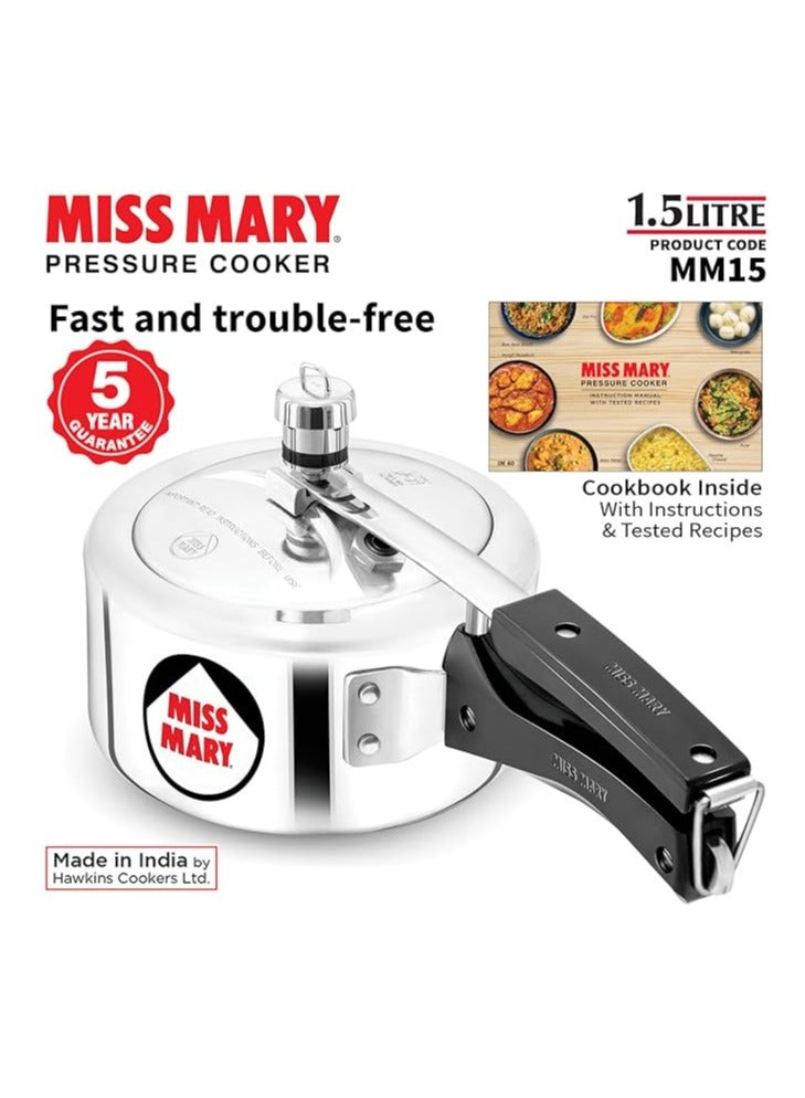 Hawkins Hawkins 1.5 Litre Miss Mary Pressure Cooker, Small Inner Lid Baby Cooker, Silver (MM15)  - Image 4
