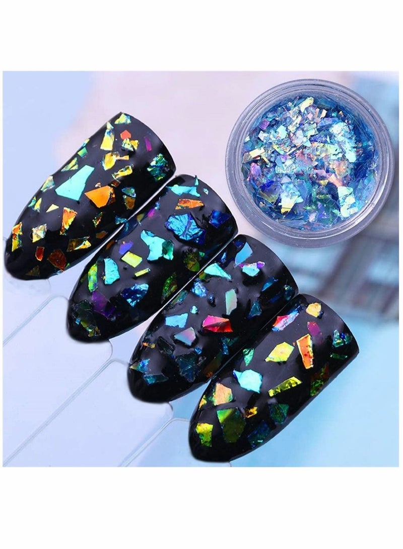 سيوسي 4 صناديق ، لامعة للأظافر ، طلاء أظافر ثلاثي الأبعاد على شكل حورية البحر ، ترتر لامع مكتنز ، ورق زجاجي فلورسنت ملون ، ملصق رقائق قزحي الألوان ، إكسسوارات تزيين مانيكير أكريليك ثلاثية الأبعاد - Image 5