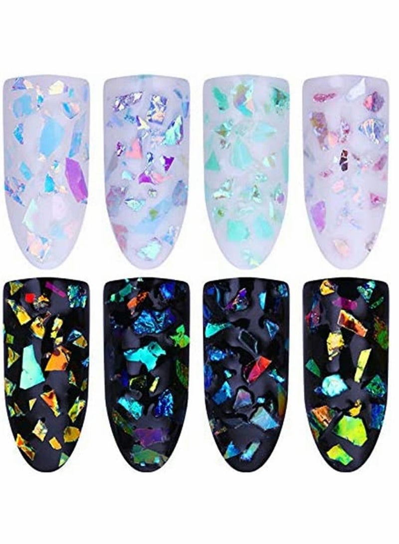 سيوسي 4 صناديق ، لامعة للأظافر ، طلاء أظافر ثلاثي الأبعاد على شكل حورية البحر ، ترتر لامع مكتنز ، ورق زجاجي فلورسنت ملون ، ملصق رقائق قزحي الألوان ، إكسسوارات تزيين مانيكير أكريليك ثلاثية الأبعاد - Image 2