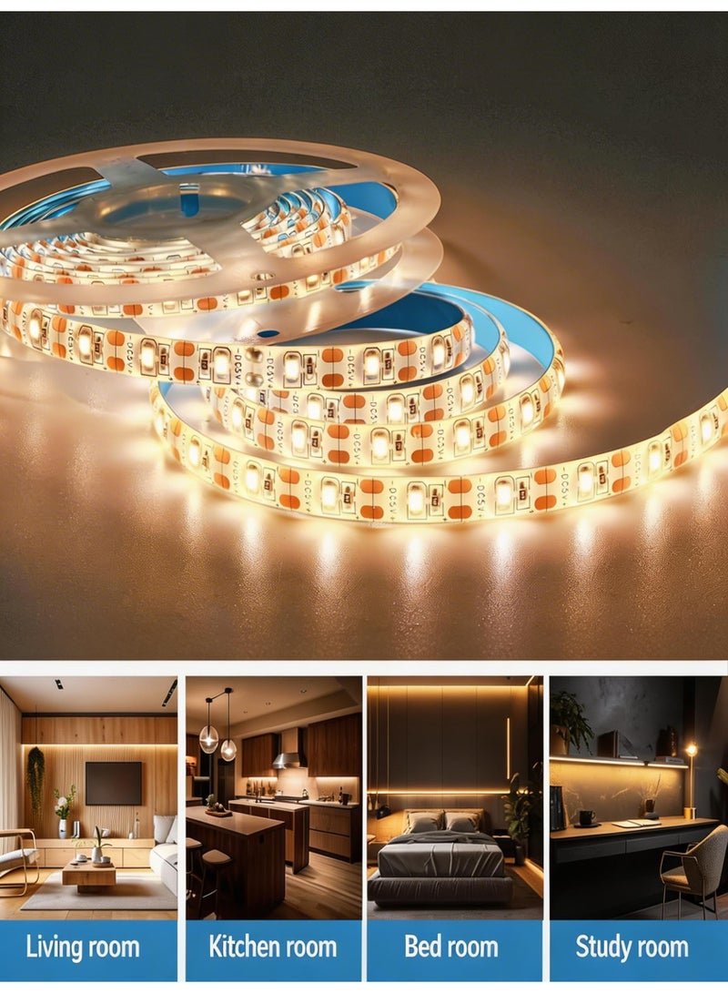 Reelyo USB COB LED Strip Lights Warm White 5V 5M Flexible LED Tape Light Kit USB Powered Super Bright LED Backlight for TV Bedroom Kitchen Home Vanity Mirror Cabinet Boat Decor - Image 5