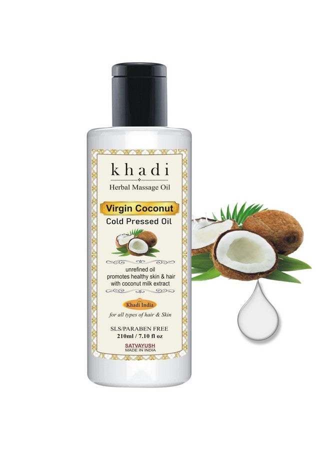 Satvayush Khadi Cold Pressed Coconut Oil For Skin Hair Care & Baby Massage Natural Hair Oil 210 Ml (Pack Of 1) - Image 1
