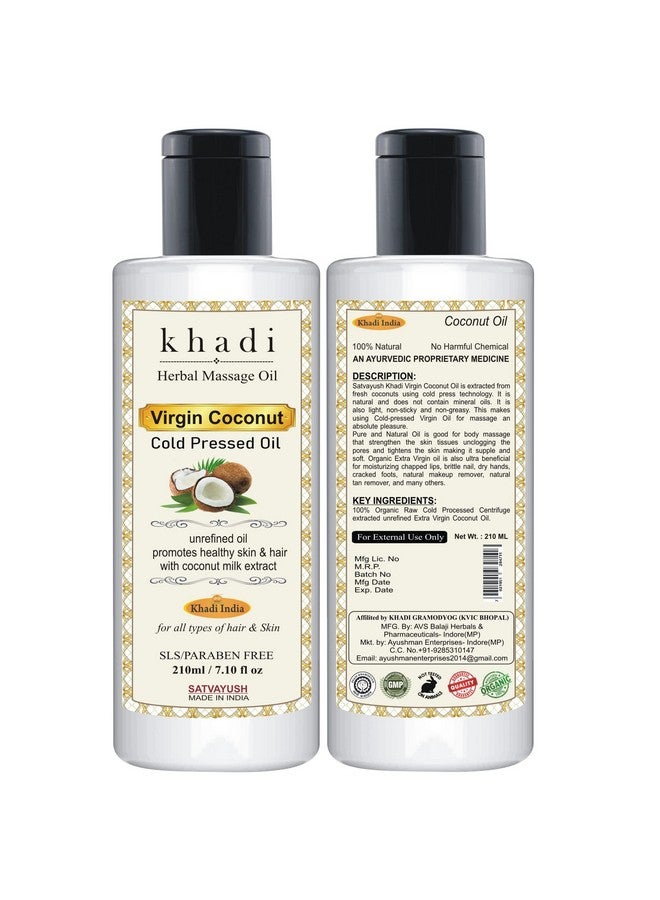 Satvayush Khadi Cold Pressed Coconut Oil For Skin Hair Care & Baby Massage Natural Hair Oil 210 Ml (Pack Of 1) - Image 4