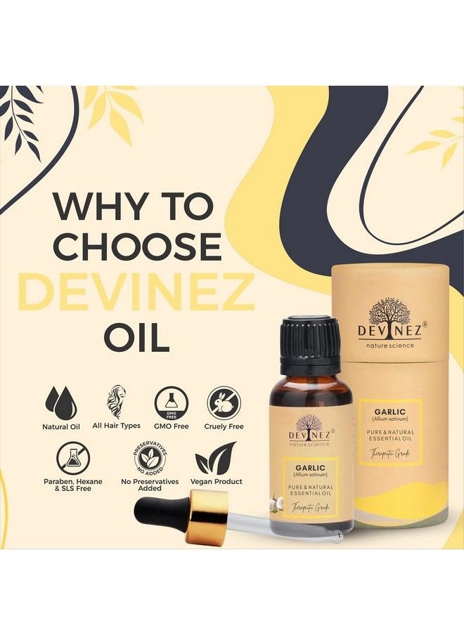 Devinez - Garlic Essential Oil 100% Pure Natural & Undiluted 15Ml In Glass Bottle For Skin Infections Relief In Cold Cough For Acne And Pimple Scars Skin Care - Image 1