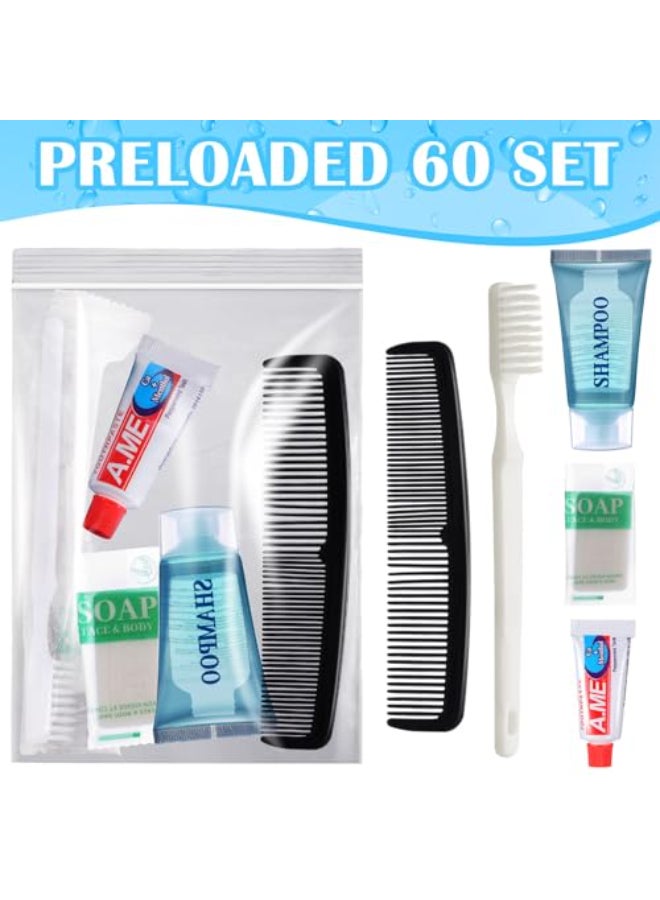 Ziliny 60 Pcs Basic Toiletry Set Homeless Hygiene Kits Homeless Care Package Supplies Travel Toiletry Bulk for Men Women Charity Reusable Supplies - Image 3
