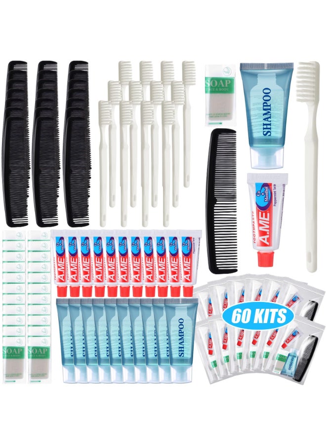 Ziliny 60 Pcs Basic Toiletry Set Homeless Hygiene Kits Homeless Care Package Supplies Travel Toiletry Bulk for Men Women Charity Reusable Supplies - Image 2