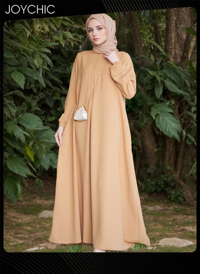 Joychic Women Chiffon Abaya Muslim Prayer Clothes Islamic Maxi Kaftan Elegant Loose Cardigan Islamic Kaftan without Hijab - Image 1