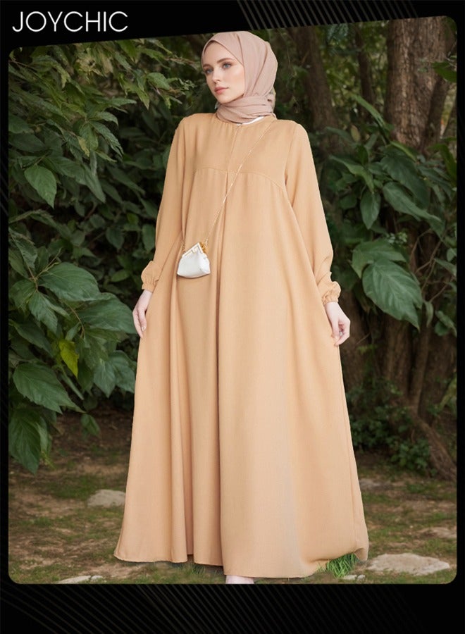 Joychic Women Chiffon Abaya Muslim Prayer Clothes Islamic Maxi Kaftan Elegant Loose Cardigan Islamic Kaftan without Hijab - Image 2