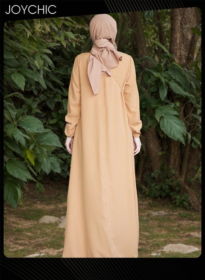 Joychic Women Chiffon Abaya Muslim Prayer Clothes Islamic Maxi Kaftan Elegant Loose Cardigan Islamic Kaftan without Hijab - Image 4