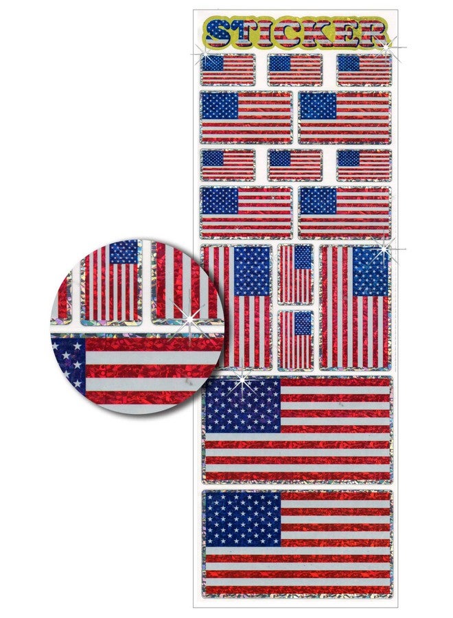 AoneFun Patriotic Stickers Usa Stickers America Stickers American Stickers Sparkly Stickers Usa Flag Stickers American Flag Stickers Usa Sticker Small Us Flag Stickers Patriotic Stickers 1 Sheet - Image 1