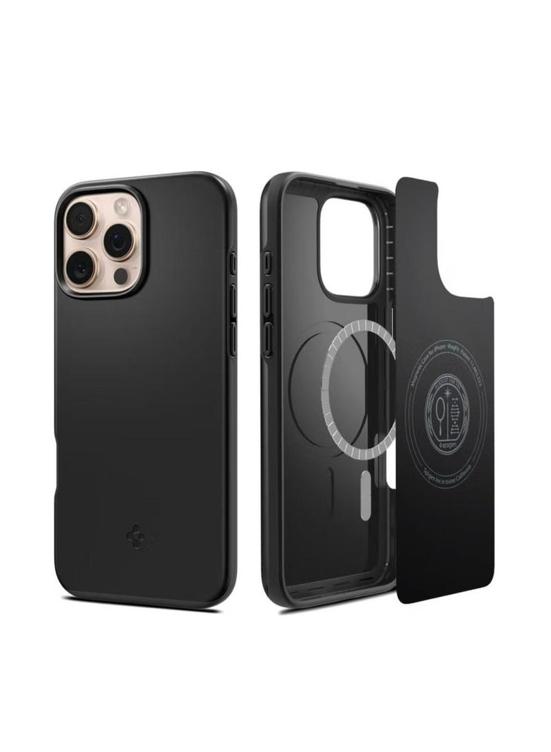 سبايجن غطاء حماية رفيع من MagFit لهاتف iPhone 16 PRO MagSafe (2024) - أسود - Image 1