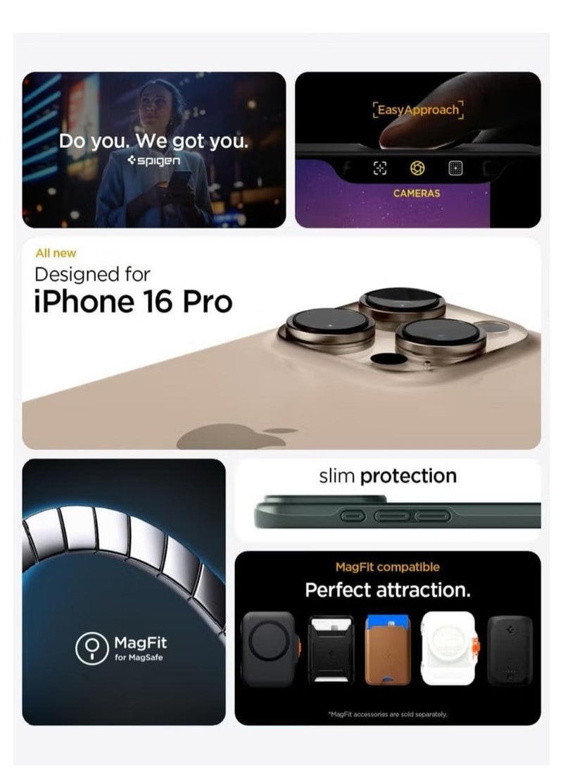 سبايجن غطاء حماية رفيع من MagFit لهاتف iPhone 16 PRO MagSafe (2024) - أسود - Image 2