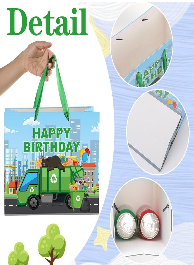 TAKEALOOKO Trash Truck Birthday Decorations Gift Bag - Garbage Trucks Themed Giftbag with Greeting Card and Tissue Paper, Rubbish Car Party Favors Bags for Kids Birthday Party, Baby Shower Supplies - Image 5