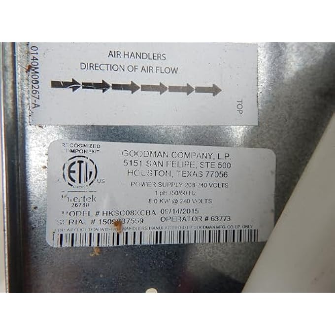 Goodman 8 KW ELECTRIC STRIP HEAT KIT WITH CIRCUIT BREAKER HKSC08XC - Image 3