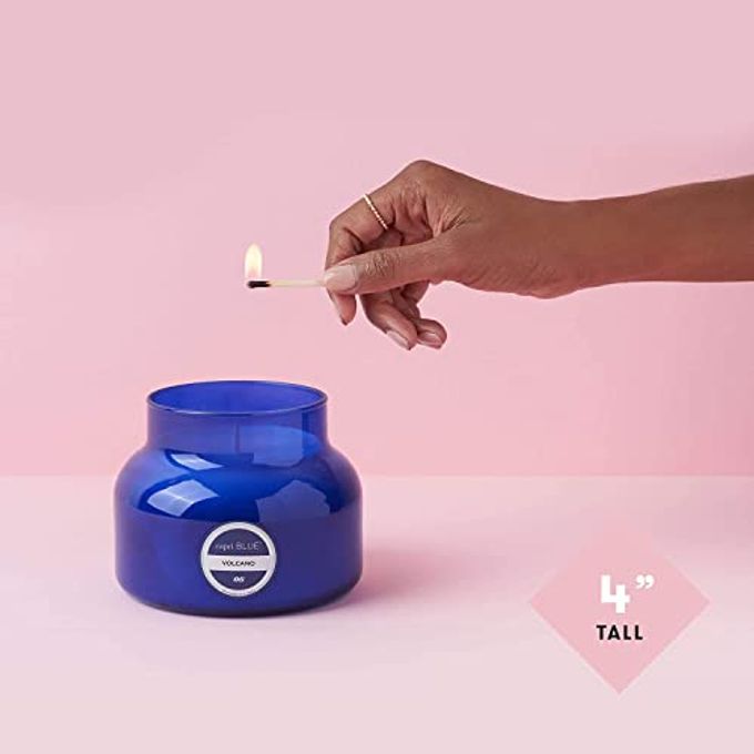 Capri Blue Volcano Scented Candles Luxury Glass Jar Candles for Home Scented with Tropical Fruit & Sugared Citrus Soy Wax Blend Capri Blue Volcano Blue Color (19 oz) - Image 5