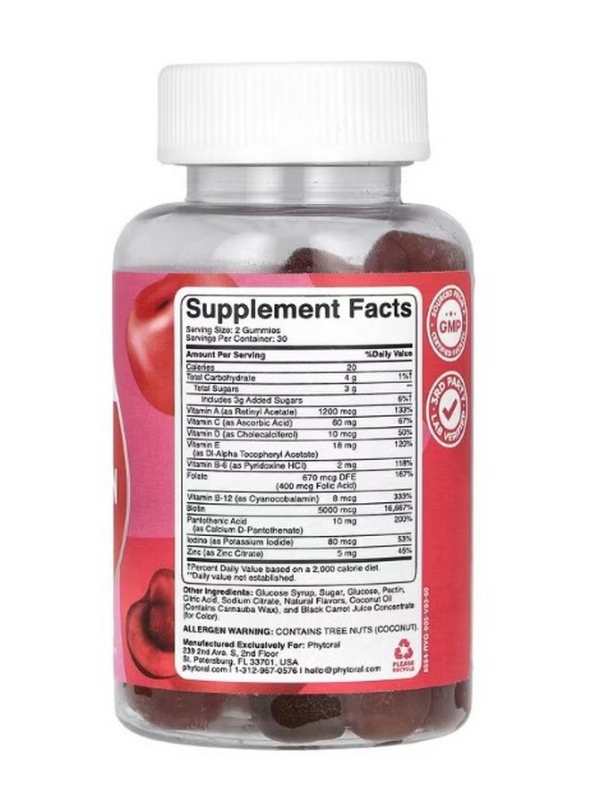 Phytoral Biotin Gummies Cherry  60 Gummies  - Image 2
