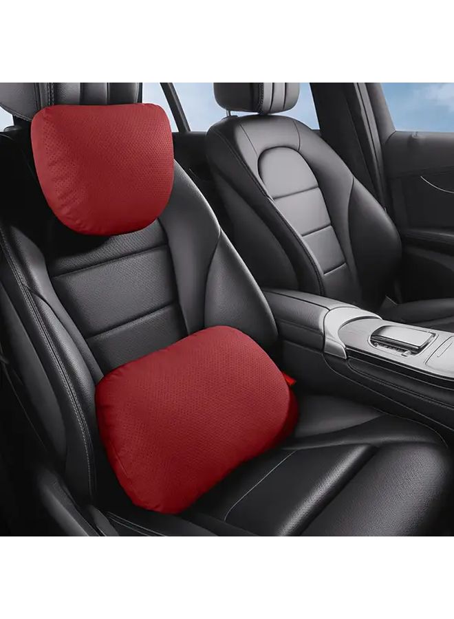 Car Headrest Pillow And Lumbar Support Cushion Off White Non Slip Grip Easy Installation Neck Back Support For Long Drives Compatible With All Cars Trucks SUVs - Image 4