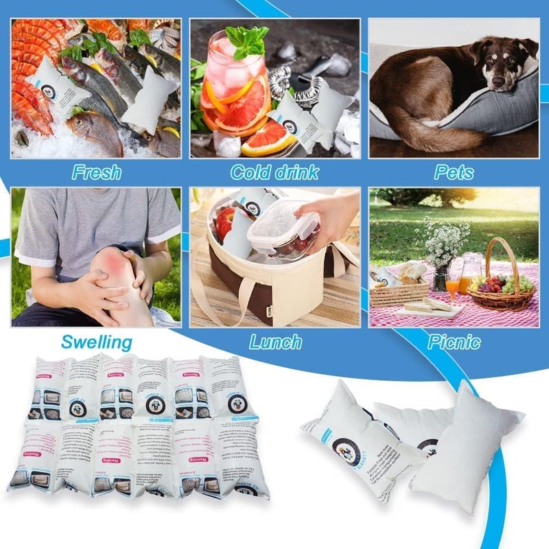 WORLD-BIO Dry Ice Pack Sheet for Shipping Frozen Food, Reusable Freezer Gel Packs for Coolers, Lunch Box Bag Cold Long Lasting, Cold Shipping Packaging for Mailing perishables 13.3"x 6.5" 2x6 Cells 100 Sheets - Image 4