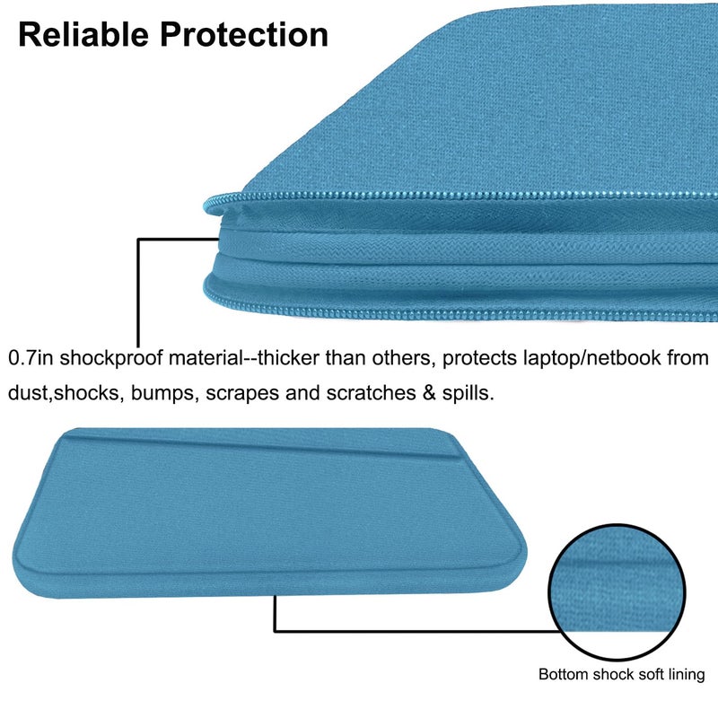 AREYLO 15.6 inch Laptop Sleeve, Slim Computer Carrying Bag Protective Cover Briefcase with Front Pocket, Durable Laptop Case for 15-16 Inch HP, Dell, Lenovo, Asus- Sky Blue - Image 4