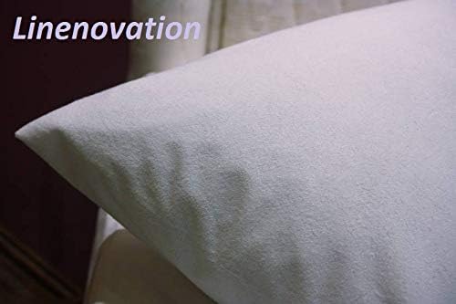 Linenovation Terry Cotton Pillow Protector Dust Free Water Proof Covers Pack of 2pcs (16 inch X 24 inch)- White - Image 2