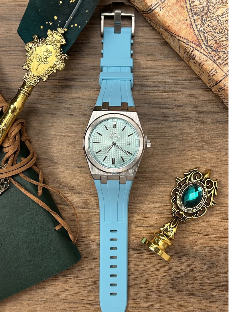 ديفوشي ساعة يد رجالية بتاريخ مطاط ضد الماء من ماركة ديفوشي - Image 3