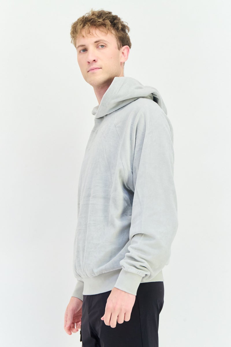 Adidas Men Sportswear Fit Long Sleeve Basketball Hoodie, Grey - Image 3